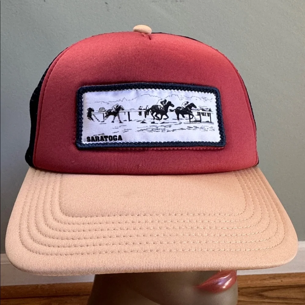 Legacy black horse stampede race cushioned trucker snap‎ back cap NWOT